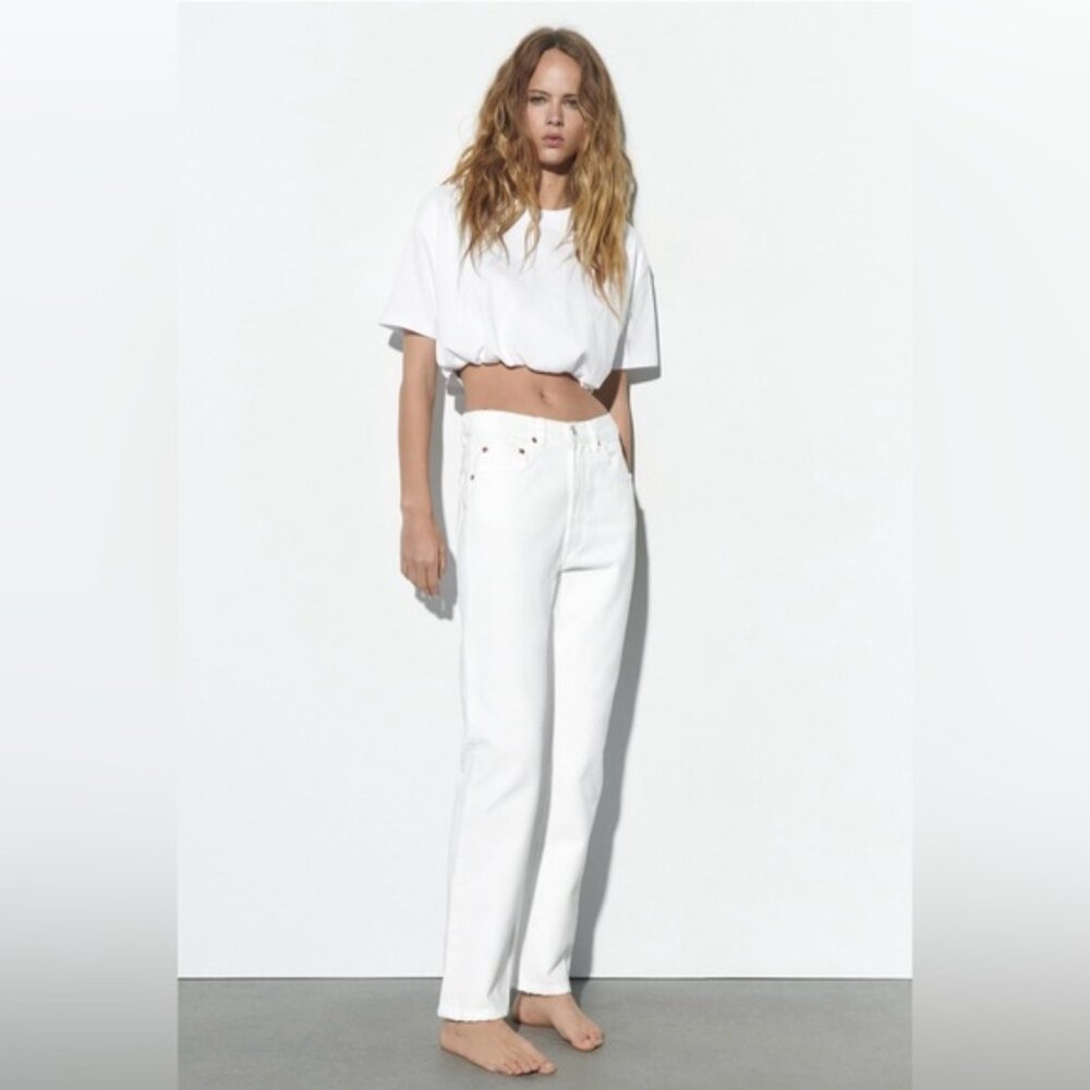 Zara cream workout shirt